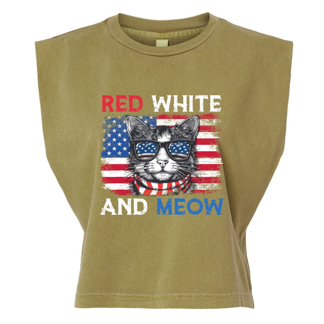Meowica Cat Garment-Dyed Women's Muscle Tee