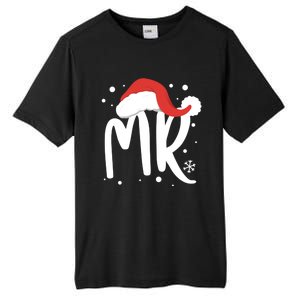 Matching Couples Mr Mrs Wedding Christmas Ugly Santa Hat Gift Tall Fusion ChromaSoft Performance T-Shirt