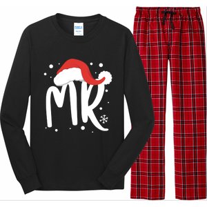 Matching Couples Mr Mrs Wedding Christmas Ugly Santa Hat Gift Long Sleeve Pajama Set