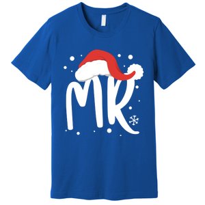 Matching Couples Mr Mrs Wedding Christmas Ugly Santa Hat Gift Premium T-Shirt