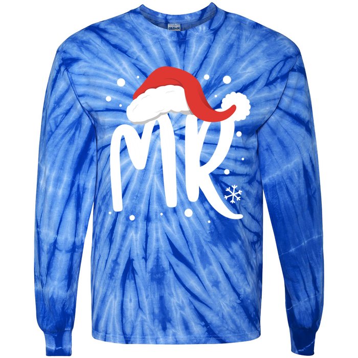 Matching Couples Mr Mrs Wedding Christmas Ugly Santa Hat Gift Tie-Dye Long Sleeve Shirt