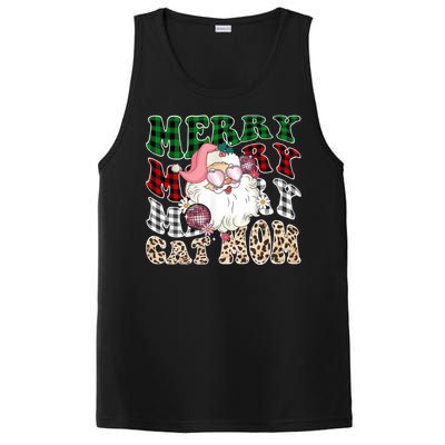 Merry Cat Mom Santa Leopard Plaid Christmas Cat Mom Meaningful Gift PosiCharge Competitor Tank