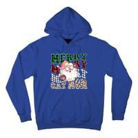 Merry Cat Mom Santa Leopard Plaid Christmas Cat Mom Meaningful Gift Tall Hoodie