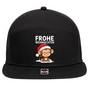 Merry Christmas Monkey Frohe Weihnachten Tank Top 7 Panel Mesh Trucker Snapback Hat