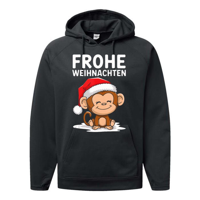 Merry Christmas Monkey Frohe Weihnachten Tank Top Performance Fleece Hoodie