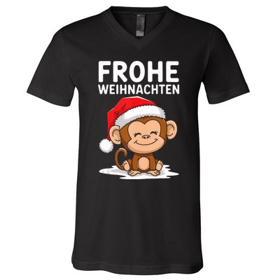 Merry Christmas Monkey Frohe Weihnachten Tank Top V-Neck T-Shirt