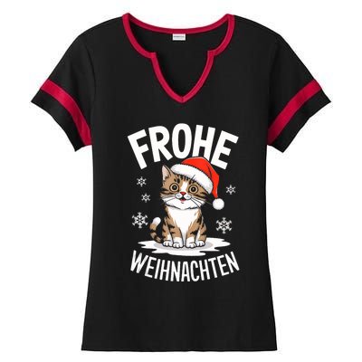 Merry Christmas Munchkin Cat Frohe Weihnachten Tank Top Ladies Halftime Notch Neck Tee