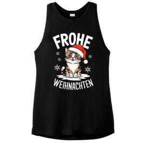 Merry Christmas Munchkin Cat Frohe Weihnachten Tank Top Ladies PosiCharge Tri-Blend Wicking Tank