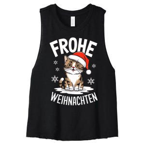 Merry Christmas Munchkin Cat Frohe Weihnachten Tank Top Women's Racerback Cropped Tank