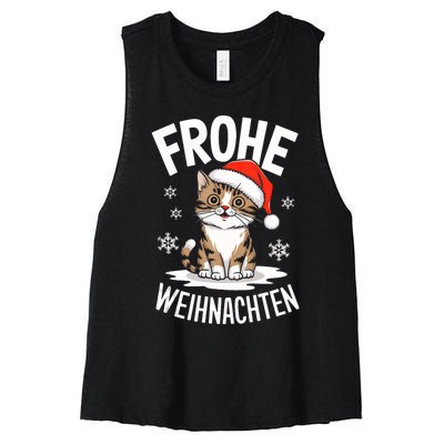 Merry Christmas Munchkin Cat Frohe Weihnachten Tank Top Women's Racerback Cropped Tank