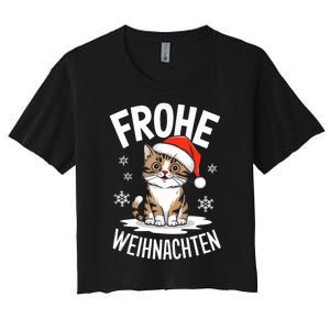 Merry Christmas Munchkin Cat Frohe Weihnachten Tank Top Women's Crop Top Tee