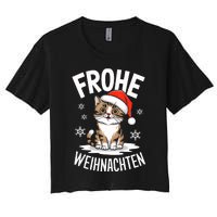 Merry Christmas Munchkin Cat Frohe Weihnachten Tank Top Women's Crop Top Tee