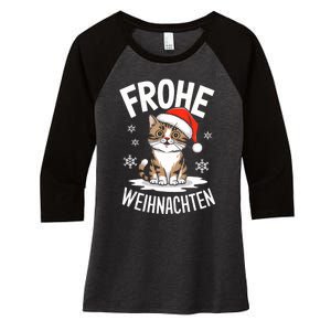 Merry Christmas Munchkin Cat Frohe Weihnachten Tank Top Women's Tri-Blend 3/4-Sleeve Raglan Shirt