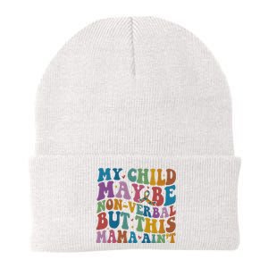 My Child May Be Nonverbal But This Mama Ain’T Autism Awareness Knit Cap Winter Beanie