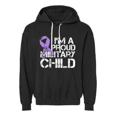 Military Child Month Purple Up Brat Garment-Dyed Fleece Hoodie