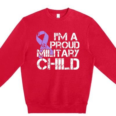 Military Child Month Purple Up Brat Premium Crewneck Sweatshirt