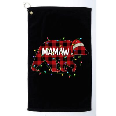 Merry Christmas Mamaw Bear Santa Light Family Xmas Pajama Cute Gift Platinum Collection Golf Towel