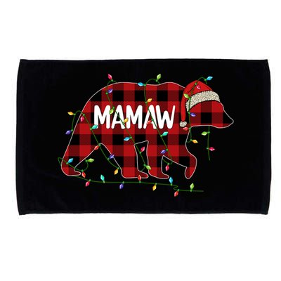 Merry Christmas Mamaw Bear Santa Light Family Xmas Pajama Cute Gift Microfiber Hand Towel