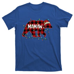 Merry Christmas Mamaw Bear Santa Light Family Xmas Pajama Cute Gift T-Shirt