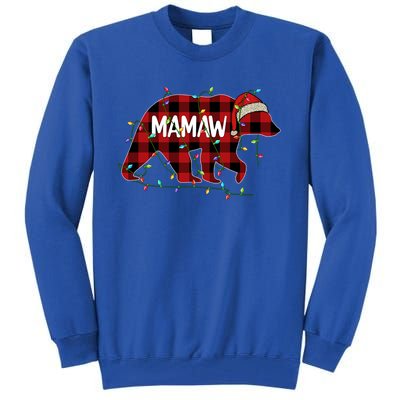 Merry Christmas Mamaw Bear Santa Light Family Xmas Pajama Cute Gift Tall Sweatshirt