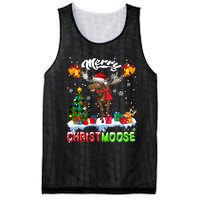 Merry Christmoose Merry Christmas Xmas Lights Santa Moose Long Sleeve Mesh Reversible Basketball Jersey Tank