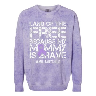 Military Child Month Purple Up Brat Colorblast Crewneck Sweatshirt