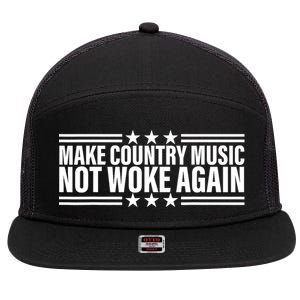 Make Country Music Not Woke Again Men Women 7 Panel Mesh Trucker Snapback Hat