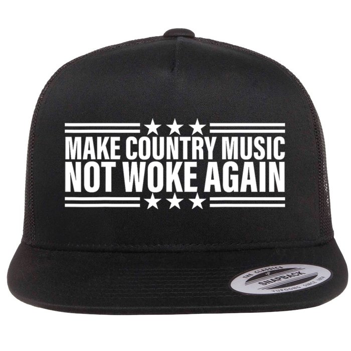 Make Country Music Not Woke Again Men Women Flat Bill Trucker Hat