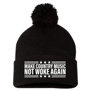 Make Country Music Not Woke Again Men Women Pom Pom 12in Knit Beanie