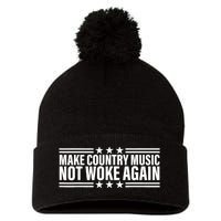 Make Country Music Not Woke Again Men Women Pom Pom 12in Knit Beanie