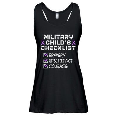 Military Child Month Purple Childs Checklist Ladies Essential Flowy Tank