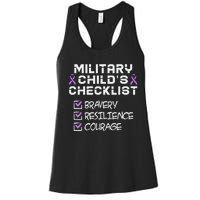 Military Child Month Purple Childs Checklist Women's Racerback Tank