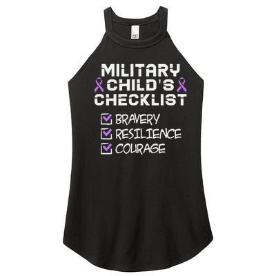 Military Child Month Purple Childs Checklist Women’s Perfect Tri Rocker Tank