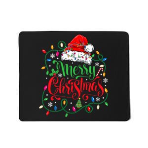 Merry Christmas Matching Family Santa Hat Lights Xmas Mousepad