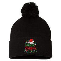 Merry Christmas Matching Family Santa Hat Lights Xmas Pom Pom 12in Knit Beanie