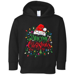 Merry Christmas Matching Family Santa Hat Lights Xmas Toddler Hoodie