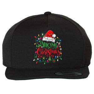 Merry Christmas Matching Family Santa Hat Lights Xmas Wool Snapback Cap