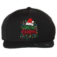 Merry Christmas Matching Family Santa Hat Lights Xmas Wool Snapback Cap