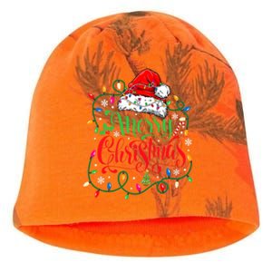 Merry Christmas Matching Family Santa Hat Lights Xmas Kati - Camo Knit Beanie