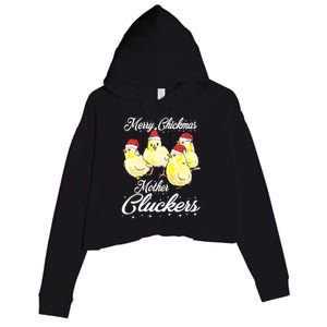 Merry Chickmas Mother Cluckers Chicks Santa Hats Tee Gift Crop Fleece Hoodie