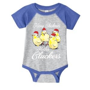 Merry Chickmas Mother Cluckers Chicks Santa Hats Tee Gift Infant Baby Jersey Bodysuit