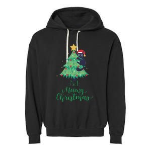 Meowy Christmas Garment-Dyed Fleece Hoodie