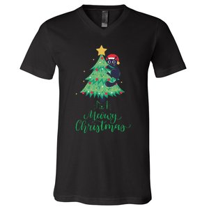 Meowy Christmas V-Neck T-Shirt