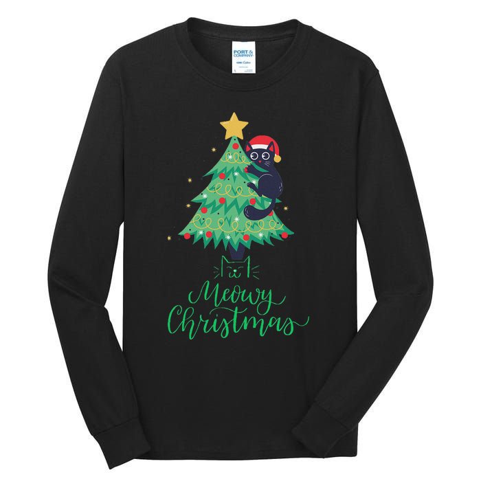 Meowy Christmas Tall Long Sleeve T-Shirt