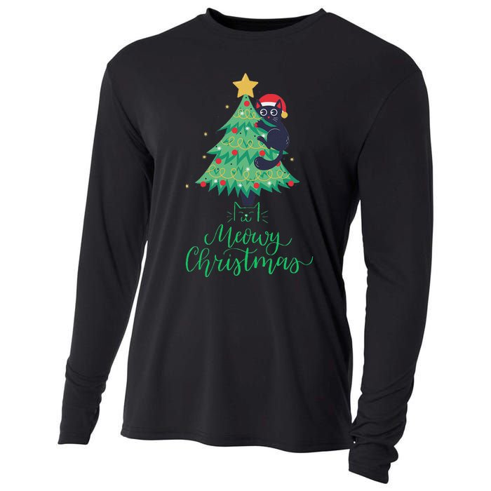 Meowy Christmas Cooling Performance Long Sleeve Crew