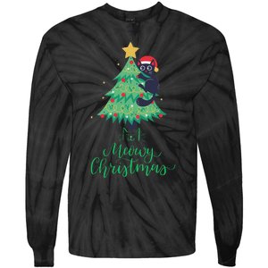 Meowy Christmas Tie-Dye Long Sleeve Shirt