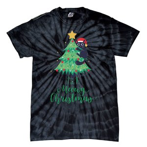 Meowy Christmas Tie-Dye T-Shirt