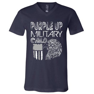 Military Childs Month Purple Up for Military Child Purple-Up V-Neck T-Shirt