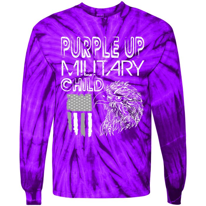 Military Childs Month Purple Up for Military Child Purple-Up Tie-Dye Long Sleeve Shirt