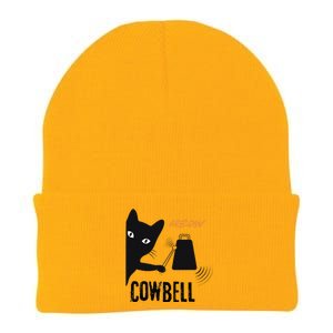 More Cowbell Meow Cowbell Cute Funny Cat Knit Cap Winter Beanie